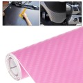 Car Decorative 3D Carbon Fiber PVC Sticker, Size: 152cm x 50cm(Pink)