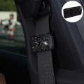 Car Seat Belts Crystal Clip Fixer Tightening Regulator (Black)