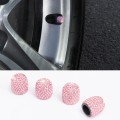 Car Crystal Tire Valve Cap Gas Cap Mouthpiece Cover (Pink)
