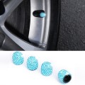 Car Crystal Tire Valve Cap Gas Cap Mouthpiece Cover (Lake Blue)
