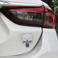 Silver Skull with black Eyes Metal Car Sticker
