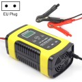 FOXSUR 12V 6A Intelligent Universal Battery Charger for Car Motorcycle, Length: 55cm, EU Plug(Yellow