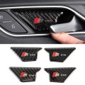 4 PCS Car Carbon Fiber Inner Door Wrist Decorative Panel for Audi A3 2014-2018
