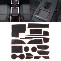 Car Water Cup Gate Slot Mats Plastic Red Anti-Slip Interior Door Pad for Mazda CX-5 2017-2018