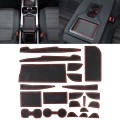 Car Water Cup Gate Slot Mats Plastic Red Anti-Slip Interior Door Pad for Toyota Camry 2018-2019