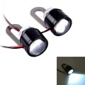 2 PCS 12V 3W  White Light Eagle Eyes LED Strobe Light For Motorcycle Wire Length: 90cm
