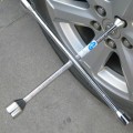 Compact Universal Tire Iron Lug Wrench with 17mm 19mm 21mm 23mm Socket Adapters