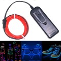 YouOKLight Neon EL Cold Round Flexible Strip Light with 3V Battery Box for Dance Party Car Decoratio
