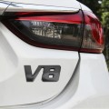 V8 Connect Shape Car Metal Body Decorative Sticker, Size : S (Black)