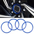 4 PCS Car Metal Wheel Hub Decoration Ring for BMW 5 Series 2018 (Blue)
