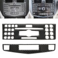 2 PCS Car CD Adjustment Frame Carbon Fiber Decorative Sticker for Mercedes-Benz W204, Right Driving