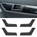 4 PCS Car Door Inner Handle Panel Carbon Fiber Decorative Sticker for Mercedes-Benz W204