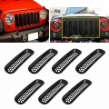 7 PCS Car Front Racing Front Grille Grid Insect Net for Jeep Wrangler JK 2007-2017