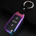 A Style Car Buckle Key Shell Zinc Alloy Car Key Shell Case Key Ring for Citroen, Random Color Delive