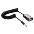 3.5mm Male to USB 2.0 Female Audio Converter Retractable Coiled Cable for Car MP3 Speaker U Disk, Le