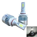 2pcs 9005 18W 1800LM 6000K Waterproof IP68 Car Auto LED Headlight with 2 COB LED Lamps, DC 9-36V(Whi