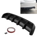 Universal Car Rear Bumper Lip Diffuser 6 Shark Fin Style Black ABS, Size: 67cm