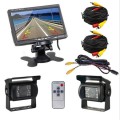 PZ-607-2 Wireless Vehicle Truck Dual Backup Camera and Monitor Infrared Night Vision Rear View Camer