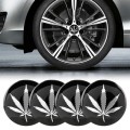 4 PCS Car-Styling Silver Leaves Pattern Metal Wheel Hub Decorative Sticker, Diameter: 5.8cm