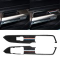2 PCS Car USA Color Carbon Fiber Window Lift Panel Decorative Sticker for Ford Mustang 2015-2017, Le