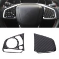 2 in 1 Carbon Fiber Steering Wheel Button Trim Interior DIY Sticker for Honda Civic 10th Gen(General