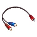 Car AV Audio Video 2 Female to 1 Male Copper Extension Cable Wiring Harness, Cable Length: 26cm
