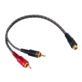 Car AV Audio Video 1 Female to 2 Male Copper Extension Cable Wiring Harness, Cable Length: 26cm