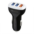 LZ-429 QC3.0 2.4A Three USB Ports Smart Quick Car Charger(Black)