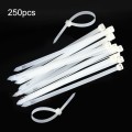 100pcs /Pack 8mm*200mm Nylon Cable Ties(White)