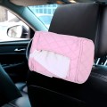 Car Auto Leather Sun Visor Backseat Hanger Tissue Box Paper Napkin Bag (Not Include Napkin)(Pink)