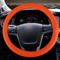 Crocodile Texture Universal Rubber Car Steering Wheel Cover For 34-48cm Wheel  (Orange)