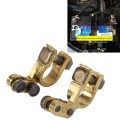 2 PCS Brass Positive and Nagative Car Battery Connectors Terminals Clamps Clips, Inner Diameter: 1.7