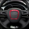 Car Auto Steering Wheel Decorative Ring Cover Trim Sticker Decoration for Audi(Red)
