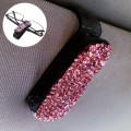 Car Pure Color Diamond Mounted Glasses Bill Clip Holder (Pink)