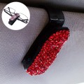 Car Pure Color Diamond Mounted Glasses Bill Clip Holder (Red)