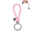 5pcs Car Key Ring Holder With Leather Strip(Pink)