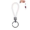 5pcs Car Key Ring Holder With Leather Strip(White)