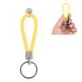 5pcs Car Key Ring Holder With Leather Strip(Yellow)