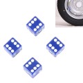 4 PCS Plastic Plated Dice Shape Universal Tire Valve Stem Cap(Blue)