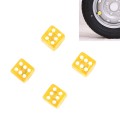 4 PCS Plastic Plated Dice Shape Universal Tire Valve Stem Cap(Yellow)