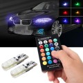 2 PCS T10 2W Auto Flash Strobe Fade Smooth Remote Controlled Colorful LED Clearance Decorative Light