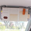 Multi-functional Auto Car Sun Visor Sunglass Holder Card Storage Holder Inner Pouch Bag(Khaki)