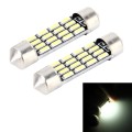 2 PCS 2W 100 LM 6000K 36MM Bicuspid Port Car Dome Lamp LED Reading Light with 16 SMD-4014 LED Lamps,