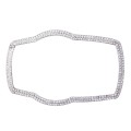 Car Aluminum Steering Wheel Decoration Ring with Diamonds For BMW(Silver)