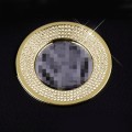 Car Aluminum Steering Wheel Decoration Ring with Diamonds For Volkswagen(Gold)