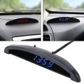 2 in 1 Car LED Digital Display Thermometer Clock(Blue)