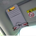 FUDAOCHE Multi-functional Auto Car Sun Visor Sunglasses Holder Card CD Storage Holder Pouch Bag(Grey