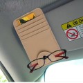 FUDAOCHE Multi-functional Auto Car Sun Visor Sunglasses Holder Card CD Storage Holder Pouch Bag(Brow