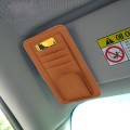 Multi-functional Auto Car Sun Visor Sunglass Holder Card Bill Ticket Storage Holder Pouch Bag(Brown)