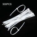 500 PCS 5mm*250mm Nylon Cable Ties(White)